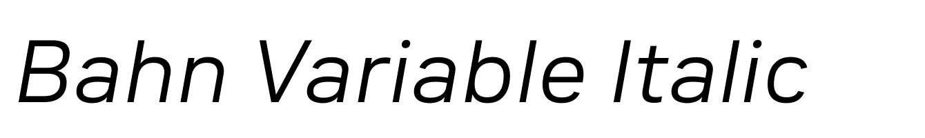 Bahn Variable Italic